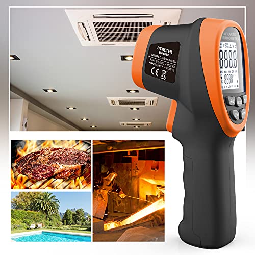 Infrared Thermometer Gun - BTMETER 985C Non Contact 16:1 IR Laser Temperature Gun Digital Instant Read -50℃~800℃(-58℉~1472℉) for Food Cooking Kitchen Grilling HAVC(NOT for Human Temp)