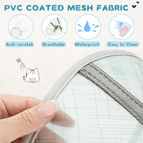Supet Cat Cone Collar Soft, Air Mesh Recovery Collar to Stop Licking, Breathable Neck Cone Alternative, Lightweight Cat Head Cone Anti Scratch (Green,M) - color: Green, size: M