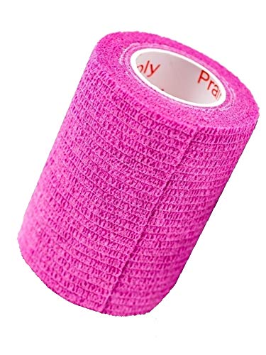 Vet Wrap Tape (Fuchsia) (2 Pack) (3 Inch x 15 feet) Self Adhesive Adherent Adhering Cohesive Flex Self Stick Bandage Grip Roll Dog Cat Pet Horse - color: Fuchsia, size: 2 Rolls