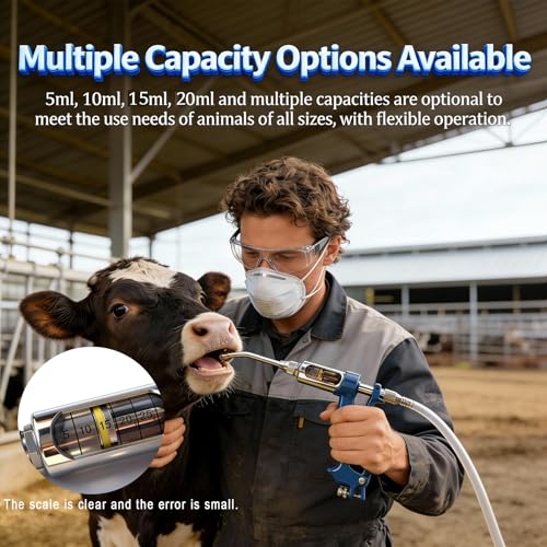 30ML Adjustable Veterinary Metal Feeding Gun, Continuous Drench Gun Continuous Dosing Device with 2.5L Portable Tank, Husbandry Autonomous Feeding Tool for Pig, Sheep, Cow, Horse (30ML) - style: 30ML