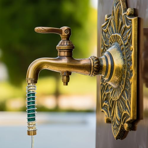 Hose Extension Adapter 2-Pack, 3/4" Solid Brass Garden Hose Kink Protector with Coil Spring, Flexible Faucet Connector for Leak-Free Watering, 2 Extra Rubber Washers - style: Hose Protector-2Pack