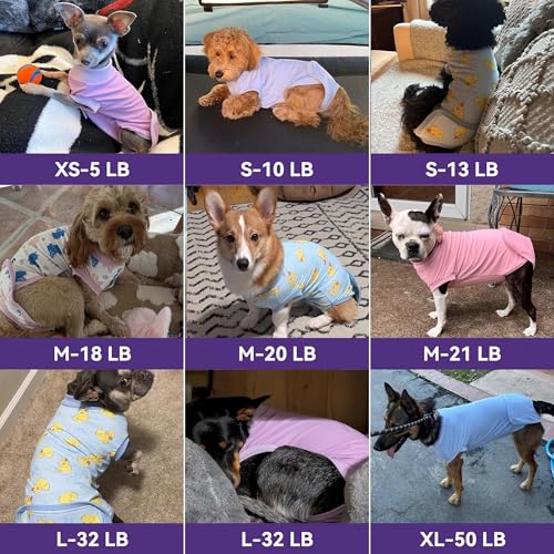 cyeollo Recovery Suit for Dogs Cats Surgery Suit Female Spay Soft Breathable Pet Onesie Bodysuit Male Dog Neuter, Small Dogs Surgical Recovery Shirt, Dinosaur, XS - color: 6# White Dinosaur, size: X-Small (Back: 9"-11")