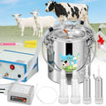 Upgraded 2-in-1 Goat Milking Machine 7L, Vacuum Pulsation Milker | Battery Powered Goat Milker with 4 Teat Cups, for Goat Cow, Auto Stop, 304 Stainless Steel Bucket, Pulsation Pulsation System - size: 7L