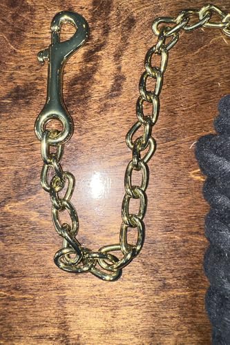 Basic Cotton Lead Rope w/Stud Chain - color: Black