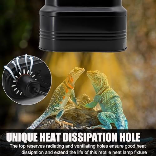 MECESOR Dual Reptile Lamp Fixture with Independent Switches, UVB & Basking Bulb Holder for Glass Terrarium Habitat - Reptile Light Fixture for Bearded Dragons,Turtles,Snakes & Lizards - size: Reptile Light Fixture with Separate Line Switches