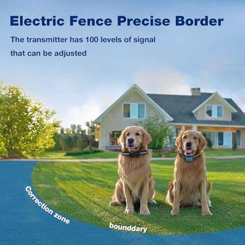 Electric Fence for 2 Dogs, Underground Dog Fence System | 2 Rechargeable Collars, Waterproof, for Small Medium and Large Dogs
