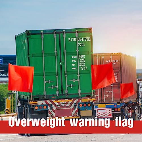 Kinlop 10 Pcs 24" x 24" Safety Flag Traffic Warning Flag with 35'' Wooden Dowel for Trucks Trailer and Pedestrian Crossings Construction Sites (Classic) - style: Classic