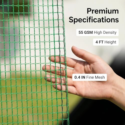 Plastic Garden Fence 4x30 FT,0.4" Mesh Deer Fence Roll | Green Heavy Duty Temporary Safety Fencing for Animals, Snow, Poultry, Deer, Yard & Construction,50PCS Zip Ties - size: 4' x 30'