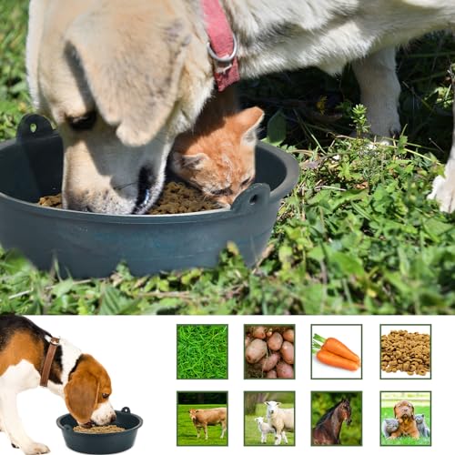 Sadnyy 10 Pcs Feed Pan 0.75 Gallon/3 Quart Utility Horse Feed Bucket Livestock Feeder Tubs Ox Tendon Bowl for Horses Dog Cats Goats Chicken Dust Bath - size: 0.75 Gallon/3 Quart