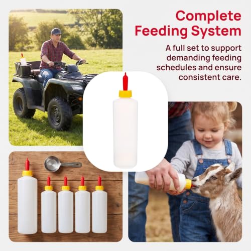 VOSAREA 1 Set Goat Feeding Bottles 400ml Plastic Lamb Milk Bottles Livestock Nursing for Farm Use
