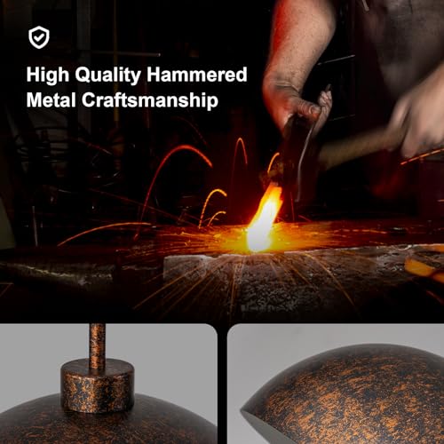 2 Light Copper Dome Pendant Lights Kitchen Island | Adjustable Height, E26 Base, Easy to Install, Farmhouse & Industrial for Dining Room Over Table Bedroom Kitchen - color: Copper-2 Lights