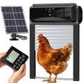 Automatic Chicken Coop Door with Remote Display, Solar Powered Roll-up Chicken Door, 393ft Long-Range Wireless Monitor, Anti-Pinch Auto Coop Door, Predator Protection Motion Sensor, No WiFi Needed