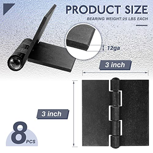 Therwen 8 Pcs Weld Hinges Heavy Duty Steel Butt Hinge Corrosion and Rust Resistant Long Lasting Trailer Gate Hinge for Heavy Gates Doors (3 Inches) - size: 3 Inches