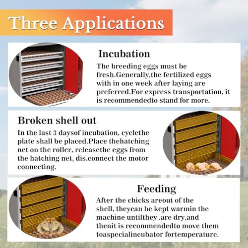 400 Eggs Incubator ，Automatic Incubator for Hatching Eggs, with Automatic Egg Turning and Temperature Humidity Control, Poultry Hatching Incubator for Chicken Duck Goose Quail Bird - color: 400 Eggs