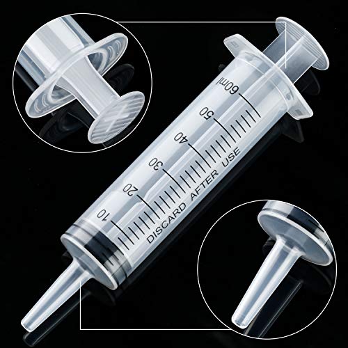 Boao 10 Pack Plastic Syringes Without Needle for Epoxy Resin,60 Ml | Measuring Syringe for Precise Measuring, Epoxy Applicator in Resin Crafts Labs Pet Feeding Oil Glue liquid Dispensing - size: 60 ML