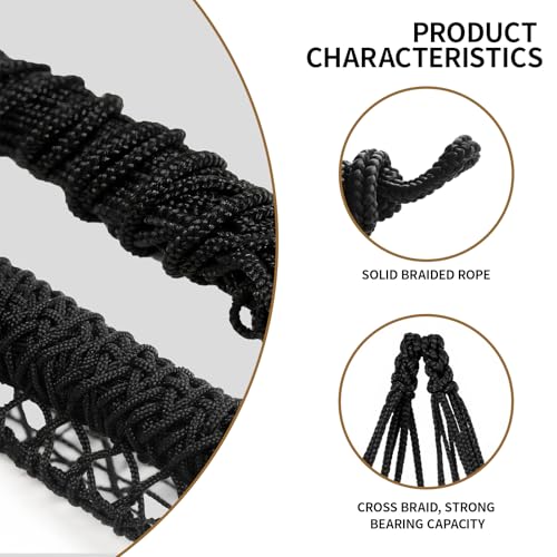 2 pcs 40" Hay Net for Horses, Made from Durable Nylon Rop, Regulate Intake of Hay hence Improve Digestion,for Horses Goat Sheep Hanging Slow Feed Hay Bag (Black 2) - color: Black 2
