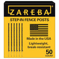Zareba Step-In Electric Fence Posts, 4 ft, 50 Pack, Black | Durable and hold 2in of Wire or Poly Tape - style: 50 Black Posts