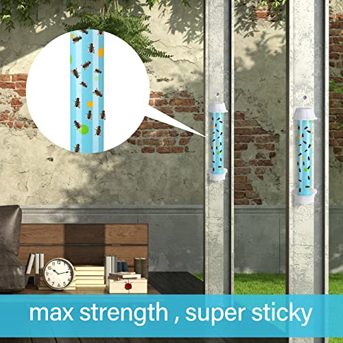 Qualirey 12 Pcs Sticky Fly Trap Fly Stick with Hanging Hook Adhesive Flying for Indoor Outdoor Trap Houseflies and Flying Insects Mosquito Bee Moth (Blue Polka Dots) - style: Blue Polka Dots