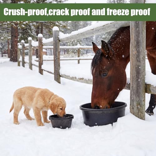 Sadnyy 4 Pcs Rubber Feed Pan 1 Quart/0.25 Gallon and 4 Quart/1 Gallon Utility Horse Feed Bucket Chicken Dust Bath Tub Livestock Water Trough Bowl for Chickens Ducks Goats Dogs Pigs Farm Small Animal - size: 1 Quart/0.25 Gallon and 4 Quart/1 Gallon