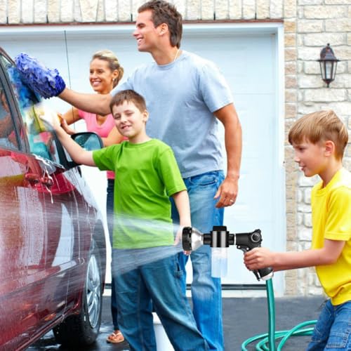 Garden Hose Nozzle, High Pressure Hose Spray Nozzle 8 Way Spray Pattern One-Touch Sprayer for Watering Plants, Lawn, Patio, Car Wash, Cleaning，Showering Pet