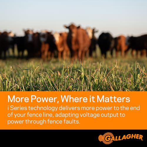 Gallagher MBS1800i Multi Power Electric Fence Charger | 18.0 Joule 12v Battery, Solar, or 110v AC Energizer with External Control and Display Panel | Powers Up to 200 Miles / 1200 Acres