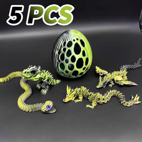 5 Pcs，12" 3D Printed Dragon Eggs,Dinosaur Egg,Crystal Dragon Toys,Snake Eggs, Animals,Fidget Toy,Desk Executive Toy，Easter Eggs Basket Stuffers,Toys for Boys Kids Teen 5-7 4-6 8-12 - color: Oo-02