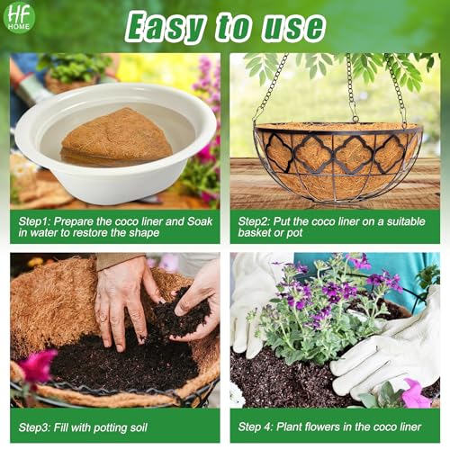 HFHOME 2PCS 20" Round Coco Liner Coco Replacement Liner Basket Window Box - color: 2pcs, size: 20-in