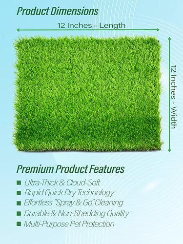 Chicken Nesting Box Pads Artificial Grass Reusable Thick Turf Mats for Chicken Coops, Hens Egg Laying Bedding (Rabbit, Hamster) - 5 Pack Washable 12x12 Inch Tiles
