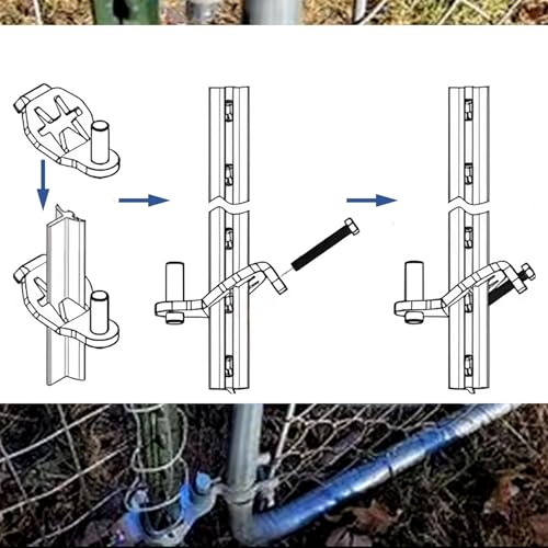 QMARK Fence Gate Hinge Pins, 5/8 Inch, 2 Pack, T-Post Hinge | Galvanized Steel, Fence Gate Hangers, For Farm and Garden