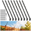 8-Pack Angle 25° Fence Post Extender, 40" Fence Barbed Wire Extend Arm，for Outdoor Fences to Increase Height, Protect Privacy and Pets Jumping Off (8, 40in-25°Angles - Wood Post) - size: 40in-25°Angles - Wood Post