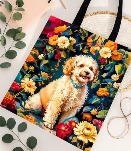 Vintage Botanical Animal Canvas Tote Bag for Women, Aesthetic Floral Animal Reusable Shoulder Bag for Shopping - color: 15