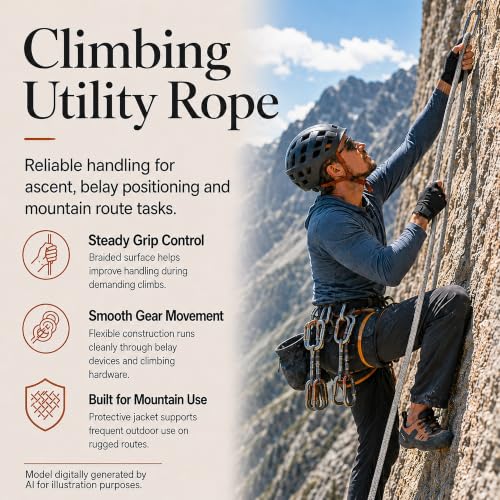 Braided Polyester Arborist Rope (3/8 inch X 100 feet) High Strength Bull Rope for Tree Work Truck Securing Camping Swing, Gray - color: Gray