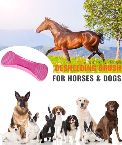 Horse Grooming Shedding Tool - Blade-Free Horses Brush for Grooming Kit Supplies, Pink - color: pink