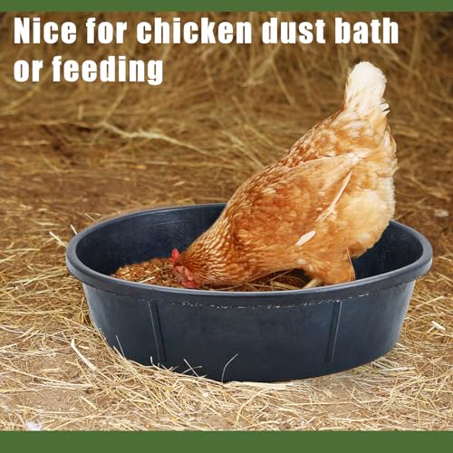 Sadnyy 5 Pcs Rubber Feed Pan 12 Quart/ 3 Gallon Utility Horse Feed Bucket Rubber Bowl Chicken Dust Bath Container Horse Feeder for Goats Livestock Animal Feeding Cats Dogs Pigs - size: 12 Quart/ 3 Gallon