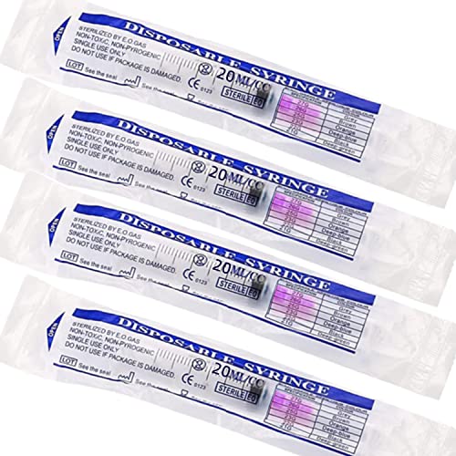 50 Pack 20ml 18Ga Lab Syringe Tools with Measurement, Individually Packed - style: 50 pack - 20ml 18 gauge