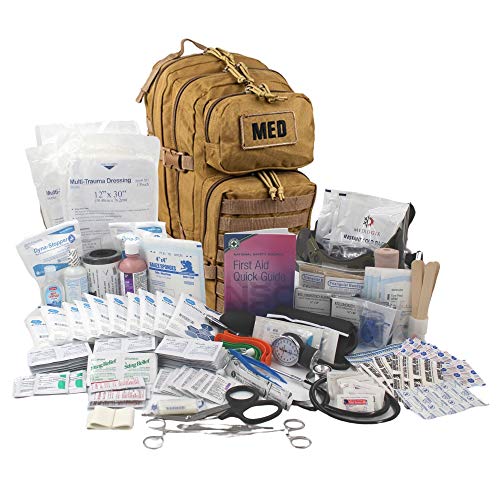 Luminary Tactical Trauma Kit Fully Stocked First Aid Kit Backpack EMS/EMT First Responder Medical Bug Out Bag for Preppers Professionals and Outdoorsman (Coyote Tan) - color: Coyote Tan