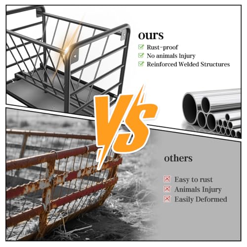 Livestock Hay Feeder 35 Gallon | Heavy Duty Livestock Feeder, Pasture Feeder, Metal Hay Feeder for Mini Horse, Ponies, Goats and Sheep for Hay Feeding - size: 35 Gallon