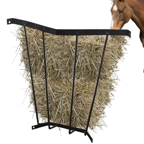 Hay Feeder Blanket Holder,23.3 x 13.2 x 21.7In Corner Wall Hay Rack,Metal Hay Feeder for Horses,Goats,Sheep Farm Indoor and Outdoor Use