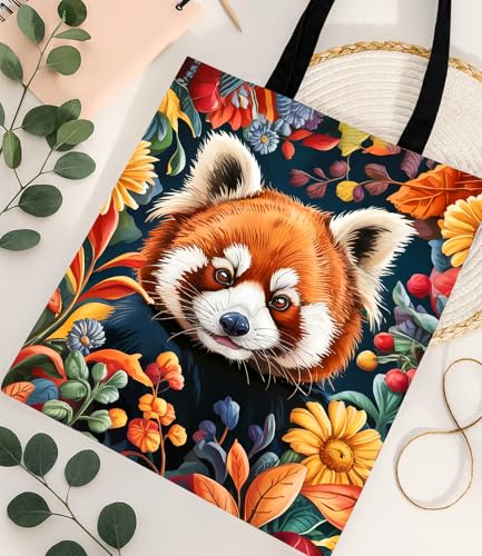 Vintage Botanical Animal Canvas Tote Bag for Women, Aesthetic Floral Animal Reusable Shoulder Bag for Shopping - color: 13