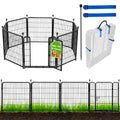 ADAVIN Tall Garden Fence with Gate, 48 in(H) 8 Panels Heavy Duty Iron Metal Animal Barrier Fence, Indoor Dog Playpen, Temporary Fencing, Dog Fence Outdoor for Yard, Total17.7 Ft(L), Black - size: 8panels-48in(H)×17.7ft(L)
