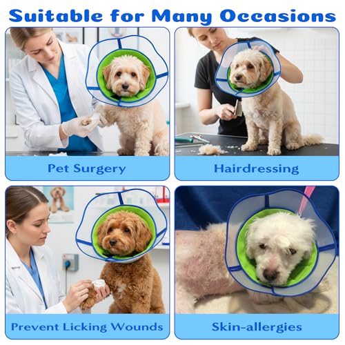 Soft Dog Cone Collar - Adjustable Recovery Padding Cone for Small Dogs After Surgery to Stop Licking, Breathable Lightweight Elizabethan Protective Neck Collar for Pet Cat Puppy (S) - size: S(Neck: 7.4"-10.6")