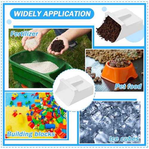 Relaxweex 2 Pcs 4 Quart Enclosed Large Feed Scoop, White - color: White