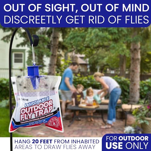 Fly Traps Outdoor Fly Trap for Patio. 12 Non-Toxic Pre-Baited Flies Bags Outdoor Disposable. Hanging Bug Catchers for All Filth Flies Killer for Outside Bug Control in Yard Horse Ranch Trash Can - style: 12pk