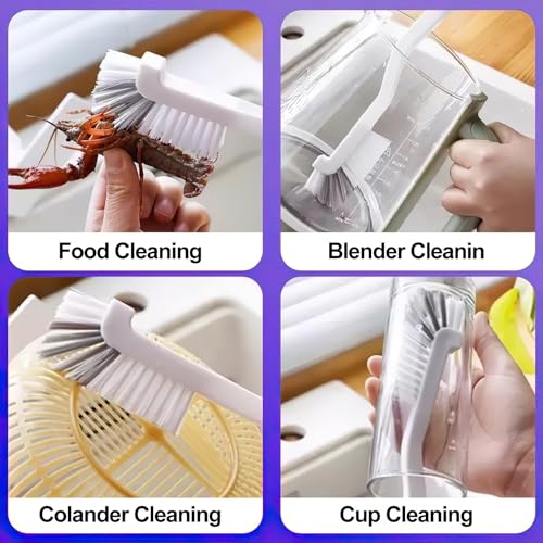 12Pcs Crevice Cleaning Brush Set, Hard Bristle Multi-Purpose Household Cleaning Tools for Kitchen Bathroom Tile Grout Window Track, Bamboo Pot Brush + Copper Wire Brush + Scraper