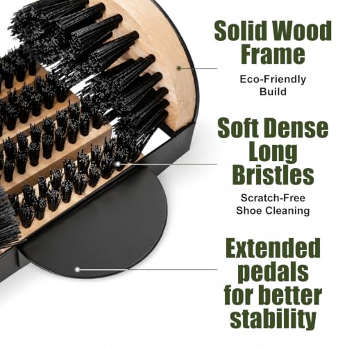 2026 Upgrade Boot Scrubber Cleaner, Heavy Duty Shoe Brush with Sturdy Steel Frame & Extra Long Dense Bristles, Efficient Mud Remover for Porch, Farm, RV