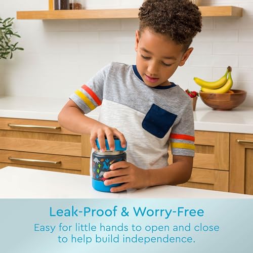 Bentgo Kids Stainless Steel Leak-Proof Food Jar for Hot or Cold Food | 11 fl oz Double Insulated Container with Removable Silicone Bumper, Dishwasher Safe, Easy Open Lid, Ages 3+ (Dinosaur)) - color: Dinosaur