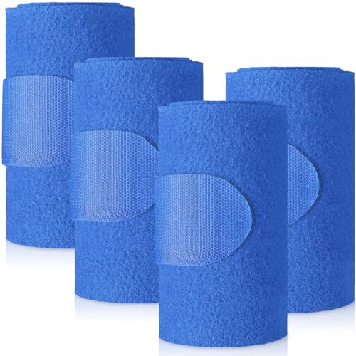 Set of 4 Horse No Bow Bandage 3D Contoured Standing Wrap Bandages Stable Nylon Horse Leg Wraps for Helping Prevent Horse from Tendon Damage and Keep Horses Clean and Safe (Dark Blue) - color: Dark Blue