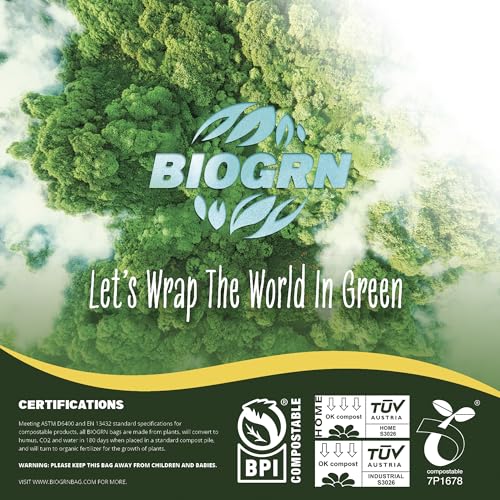 30-33 Gallon Compostable Trash Bags Flat-Top 30 Bags Heavy Duty1.57 Mil, 124.92 Liter Large Lawn and Yard Waste Bag green for Outdoor Garden ASTM D6400, US BPI and OK Compost Home Certified - color: 33 Gallon Flat Top, 30 Count