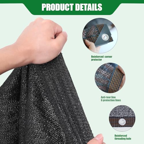 Shade Cloth for Garden 10 * 13FT, 40% Sunblock Mesh Tarp & Outdoor Sun Shade with Grommets, Sun Shade Outdoor Cover, Plant Covers Freeze Protection for Greenhouse, Kennel, Lawn, Patio Blank - color: 40blank, size: 10*13FT
