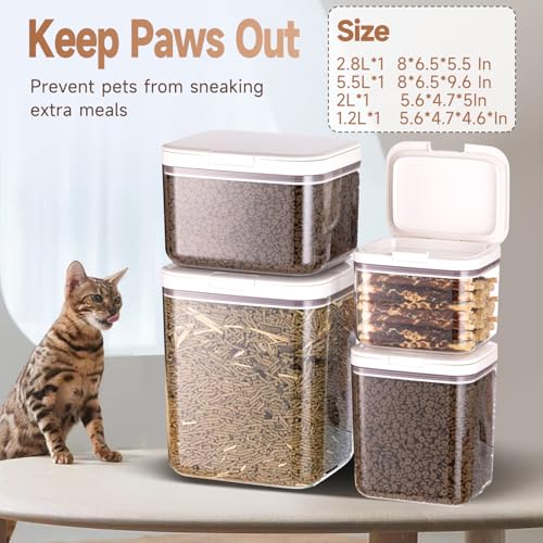 LivLab Mker 25 lb Airtight Dog Food Storage Container with Scoop | Large airtight BPA-free bin with measuring cup keeps up to 25 lb of dry dog or cat food, treats, rice, or flour organized. - color: (D1035)-1.2L-2